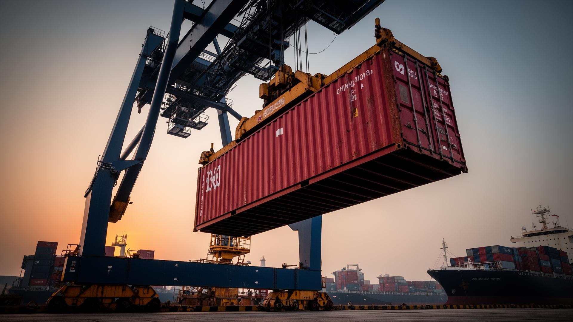 Port crane loading container